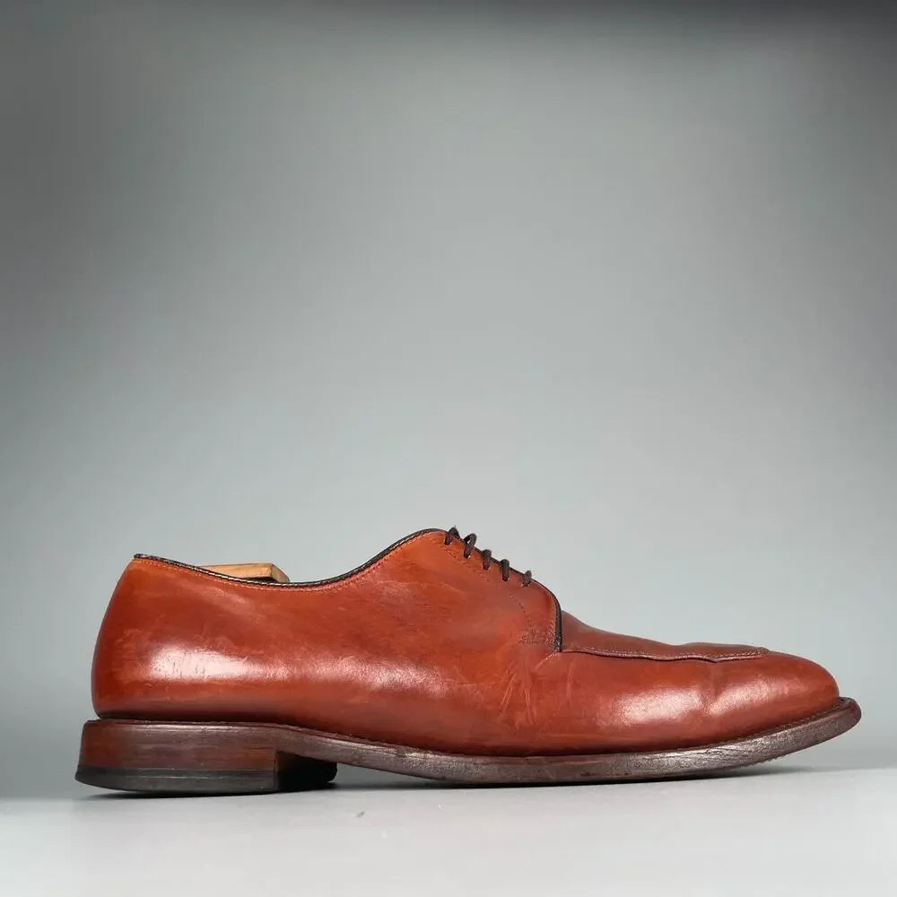 Allen Edmonds Delray Men's 9.5 D Chili Brown Leather Split Toe Dress Shoe Casual